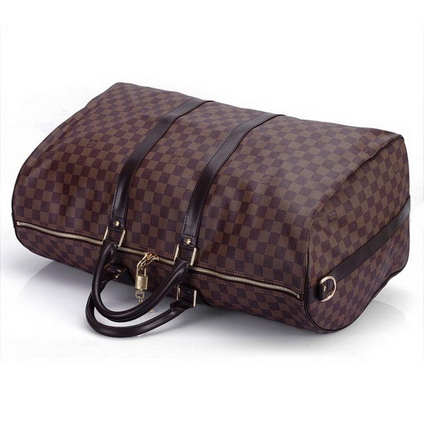 Louis Vuitton Damier Ebene Canvas Keepall 55 with Shoulder Strap N41414
